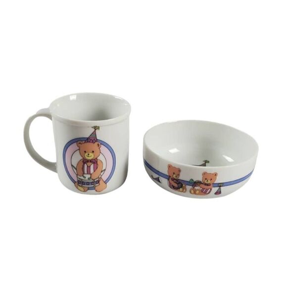 Parade by Shibata Child's Dish Set Mug and Bowl Bears Musical Instruments Japan - Picture 11 of 11